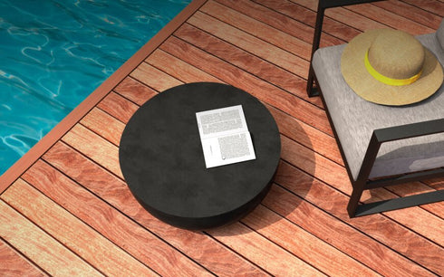 Blinde Design Circ L2 Concrete Coffee Table - Bone Finish - BLD.1.T.CIR.L2.BO
